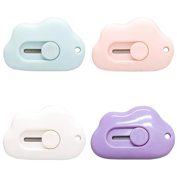 Cloud Shape Retractable Envelope Opener — Compact Letter Opener with Sliding Blade for Safe Mail Opening and Package Unboxing