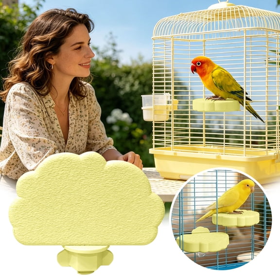 Cloud Shaped Bird Perch Platform Clip On Cage Rest Stand Textured Paw Grinding Surface For Parakeet Parrot Small Pet Bird Cage Interior Habitat Accessory