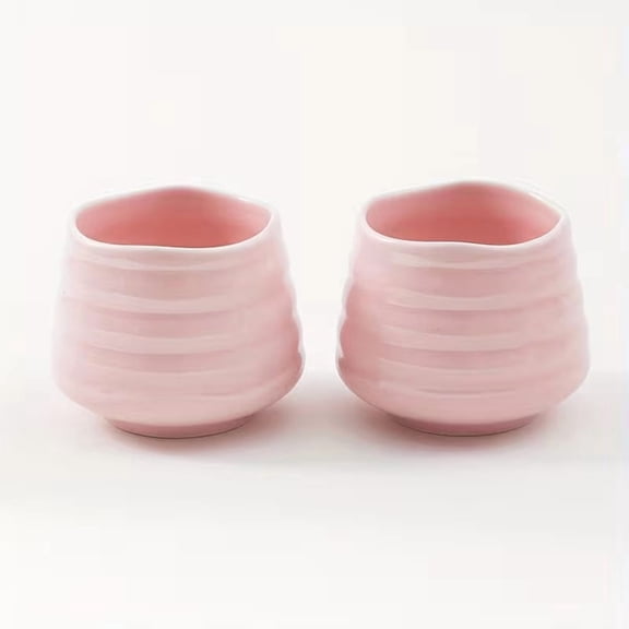 Cloud Shaped Ceramic Mug Set of 2 Asian Design Adorable Tea Drinkware Cups