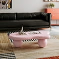 thumbnail image 1 of Cloud Shaped Coffee Table, Pink Modern Low Coffee Table with 3 Ball Legs, 40 Inch Unique Accent Table for Living Room, 1 of 7