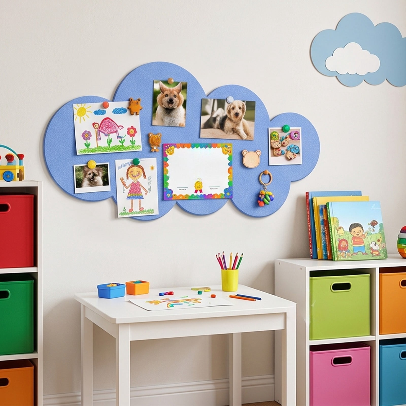 Cloud Shaped Felt Bulletin Board, Self-Adhesive Pin Board for Photos ...