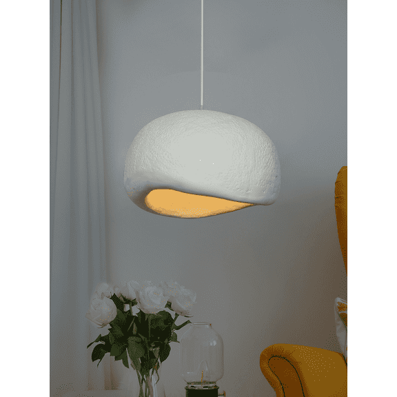 Cloud-Shaped Fiber Glass White Pendant Light