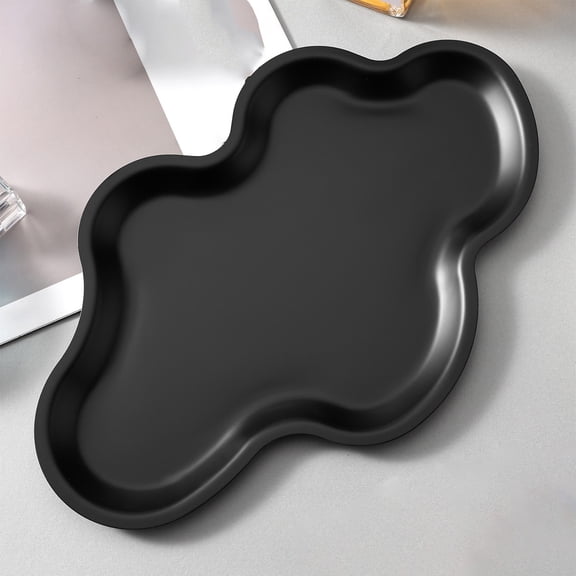Cloud Shaped Jewelry Display Tray Stainless Steel Decorative Vanity Dish Organizer for Rings Earrings Cosmetics Entryway Key Storage Modern Home Tabletop Accent Plate