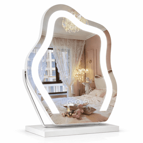 Odernirror Vanity Makeup Mirror with Lights Metal Tabletop HD Glass Mirror 13"x17",White
