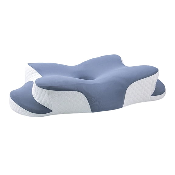 Cloud Shaped Pillow, Cervical Neck Pillow, Side Sleeper Pillow Ergonomic Spine Support Pressure Relief Contoured Design Pain Relief for Bedroom Night Rest Sleep Support 11.81 Inch (Gray)