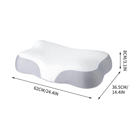 Cloud Shaped Pillow for Side Sleepers, Neck Pillow for Sleeping - Contoured Cervical Support for Neck Pain Relief, Ergonomic Spine Alignment and Posture, Pressure Relief Core for Sleeping Comfort