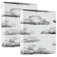 thumbnail image 1 of Cloud Sketch Pattern 12.4x10.6in PVC Round Ring Binders, 2-Pack, D-Ring 3-Hole, Metal Clip, 1 of 10