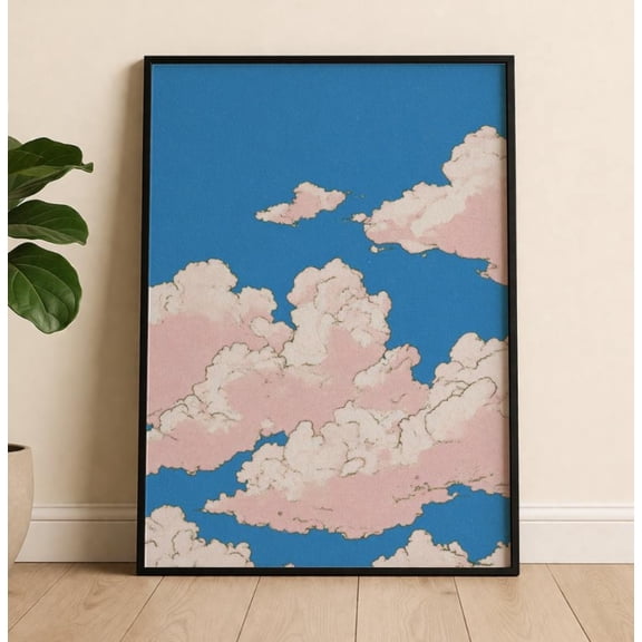 Cloud Sky Blue Wall Art Poster Unframed Paper Print