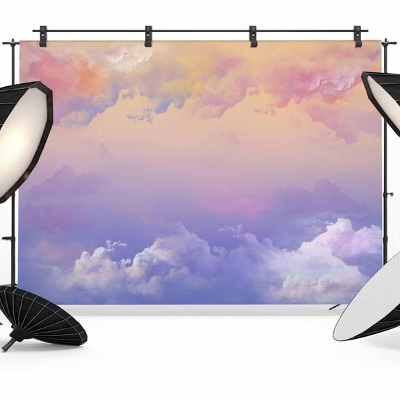 Cloud in the Sky Sunset Backdrop for Photoshoot, Photography Photo Studio Background Wall Backdrop, Mountain Nature Back Drop Banner Panel for Portraits Wedding Party Live Streaming Decor 8x6Ft
