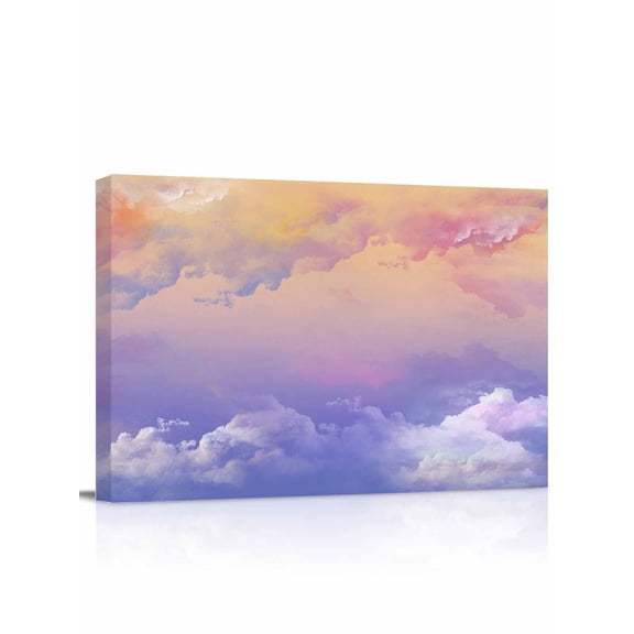 Cloud in the Sky Sunset Wall Art for Living Room, Canvas Picture Wall Decor for Bathroom Bedroom, Mountain Nature Painting Artwork for Office Kitchen Hallway Dining Room Home Decorations 12"x16"