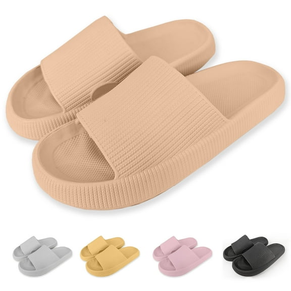 Evlmd Cloud Slide Sandal for Women and Men, Pillow Slippers Thicken Sole Slide, Shower Bathroom Slides Sandals, Slides Super Comfy Soft Foam Slip-Resistant Slides