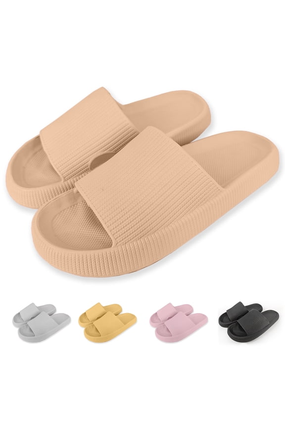 Cloud Slide Sandal for Women and Men, Pillow Slippers Thicken Sole Slide, Shower Bathroom Slides Sandals, Slides Super Comfy Soft Foam Slip-Resistant Slides