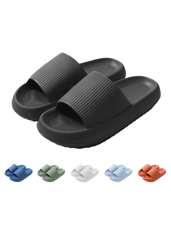 Cloud Slide Sandal for Women and Men, Pillow Slippers Thicken Sole Slide, Shower Bathroom Slides Sandals, Slides Super Comfy Soft Foam Slip-Resistant Slides