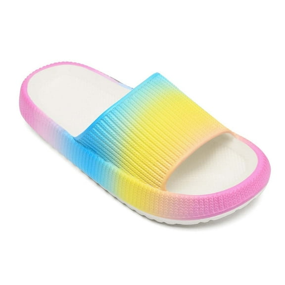 Cloud Slides for Kids, Toddler Shower Slippers Bathroom Pool Sandals Non-Slip Open Toe Pillow Slippers Super Soft Thick Sole Cozy Boys Girls Home House Cloud Cushion Slide for Indoor Outdoor Shoes