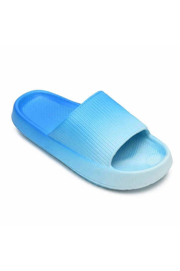 Cloud Slides for Kids, Toddler Shower Slippers Bathroom Pool Sandals Non-Slip Open Toe Pillow Slippers Super Soft Thick Sole Cozy Boys Girls Home House Cloud Cushion Slide for Indoor Outdoor Shoes