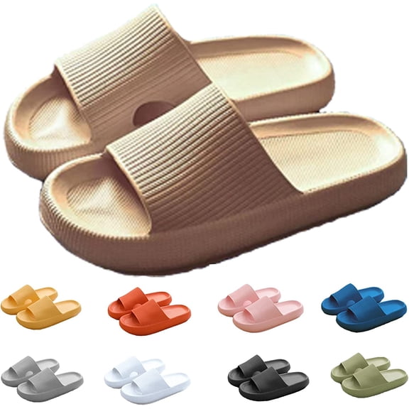 Cloud Slides Slippers for Women/Men，Summer Beach Eva Soft Platform Sole Lightweight Pillow Sandals Leisure Indoor Bathroom Anti-slip Shower Couples Shoes