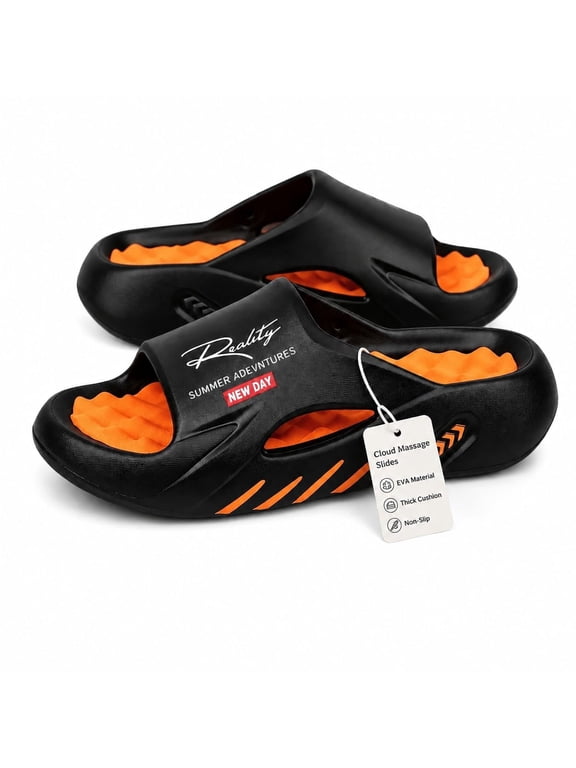 2027 New Cloud Slides for Men, Soft EVA Non Slip Bathroom Sandals with Drain Holes, for Shower, Pool, Beach