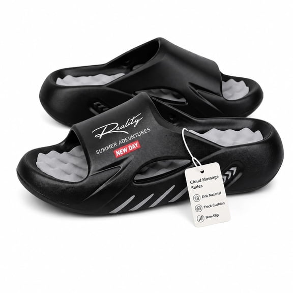 Cloud Slides for Men, Soft Cushioned Quick Dry Sandals