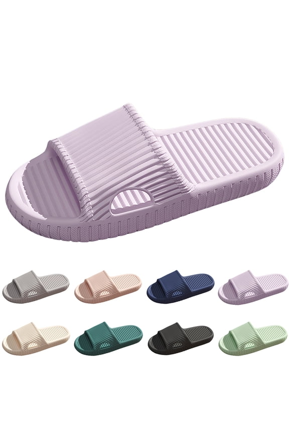 Cloud Slides for Women and Men Platform House Slippers Nonslip Quick Drying Soft Lightweight Shower Shoes Slip on Open Toe Sandals Size 8