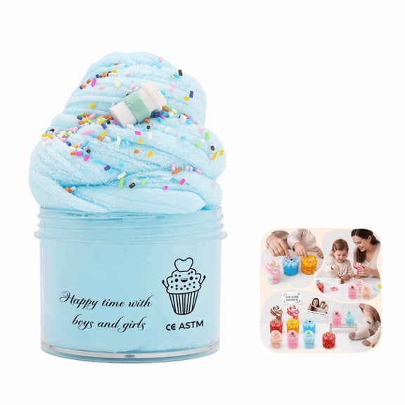 Cloud Slime Kit, DIY Stress Relief Toy with Cute Slime Fun Charms, for Kids Party Favors, Girls Boys Birthday Gift