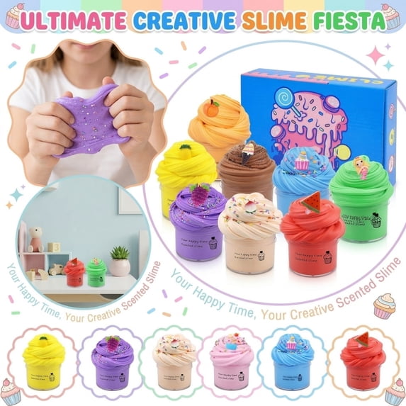Cloud Slime Kit for Girls Scented Butter Slime Pack Stress Relief Toy Creative Pinch Set for Kids Birthday Party Favors