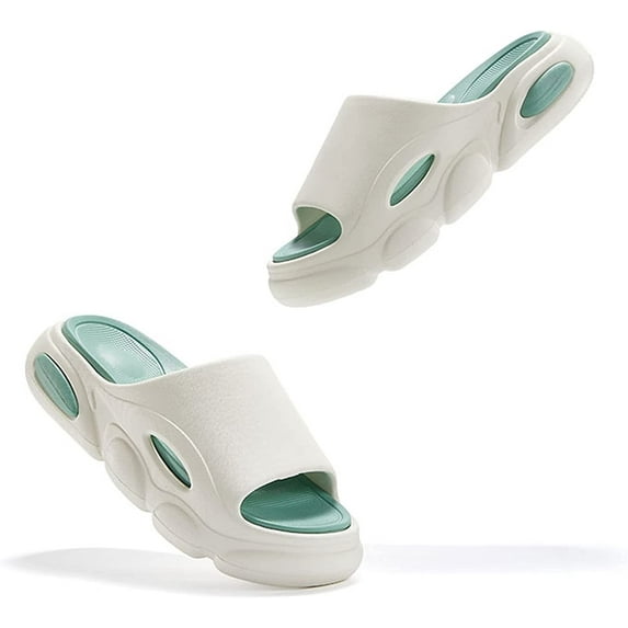 Cloud Slippers, Open Toe Slide Slipper for Women and Men, Detachable Non Slip Quick Drying Shower Slides, Bathroom Sandals Super Soft Comfy Thick Sole (5,White)