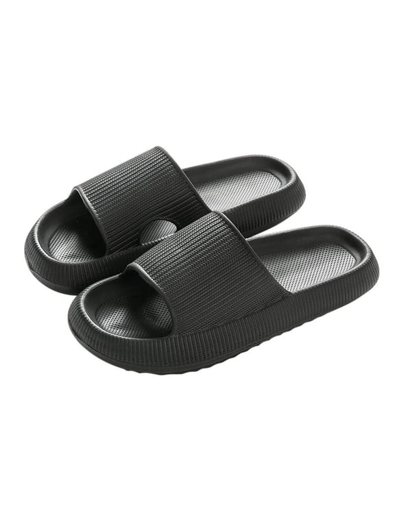Cloud Slippers Slides for Women and Men, Massage Shower Bathroom Non-Slip Quick Drying Open Toe Super Soft Comfy Thick Sole Home House Cloud Cushion Slide Sandals for Indoor & Outdoor Platform Shoes