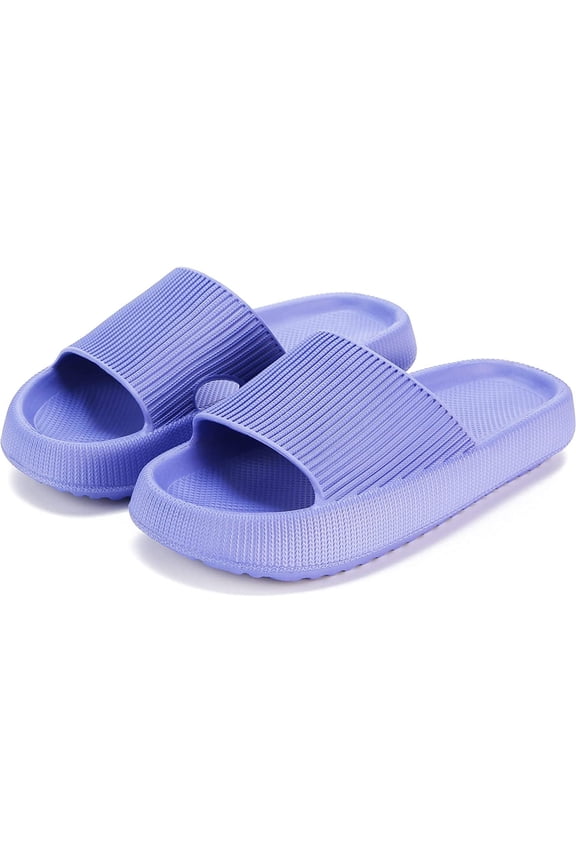 Cloud Slippers for Women and Men, Massage Shower Bathroom Non-Slip Quick Drying Open Toe Super Soft Comfy Thick Sole Home House Cloud Cushion Slide Sandals for Indoor & Outdoor Platform Shoes