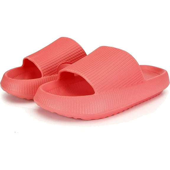 Cloud Slippers for Women and Men, Massage Shower Bathroom Non-Slip Quick Drying Open Toe Super Soft Comfy Thick Sole Home House Cloud Cushion Slide Sandals for Indoor & Outdoor Platform Shoes