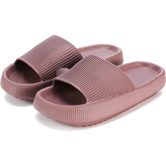 Cloud Slippers for Women and Men, Massage Shower Bathroom Non-Slip Quick Drying Open Toe Super Soft Comfy Thick Sole Home House Cloud Cushion Slide Sandals for Indoor & Outdoor Platform Shoes