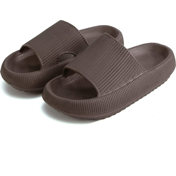 Cloud Slippers for Women and Men, Massage Shower Bathroom Non-Slip Quick Drying Open Toe Super Soft Comfy Thick Sole Home House Cloud Cushion Slide Sandals for Indoor & Outdoor Platform Shoes