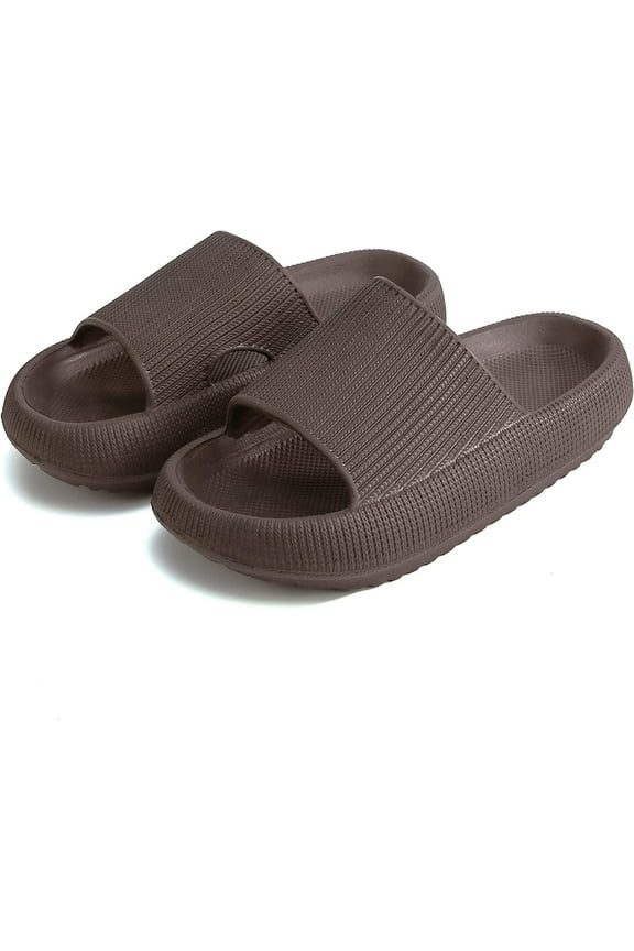 Cloud Slippers for Women and Men, Massage Shower Bathroom Non-Slip Quick Drying Open Toe Super Soft Comfy Thick Sole Home House Cloud Cushion Slide Sandals for Indoor & Outdoor Platform Shoes