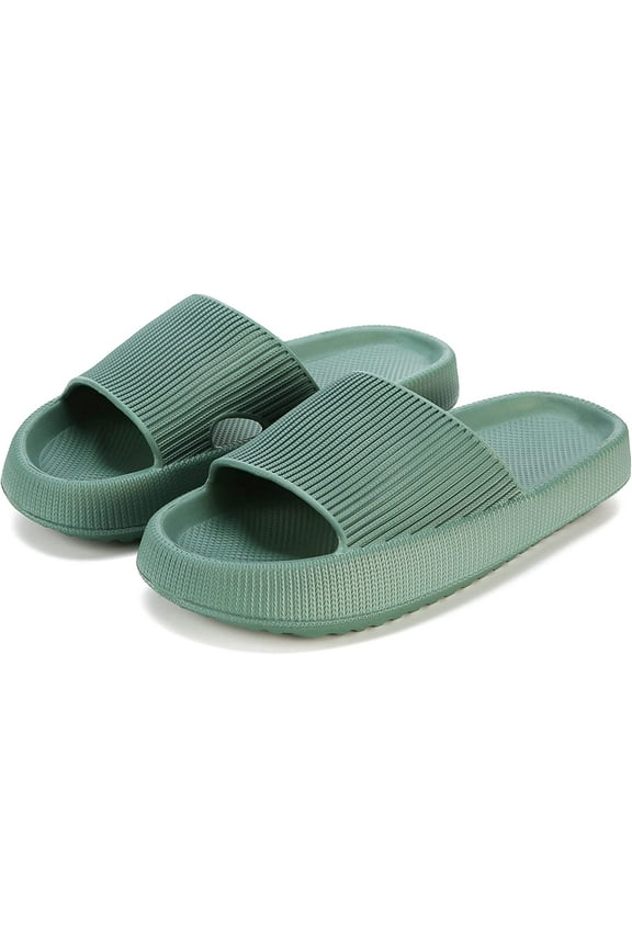 Cloud Slippers for Women and Men, Massage Shower Bathroom Non-Slip Quick Drying Open Toe Super Soft Comfy Thick Sole Home House Cloud Cushion Slide Sandals for Indoor & Outdoor Platform Shoes