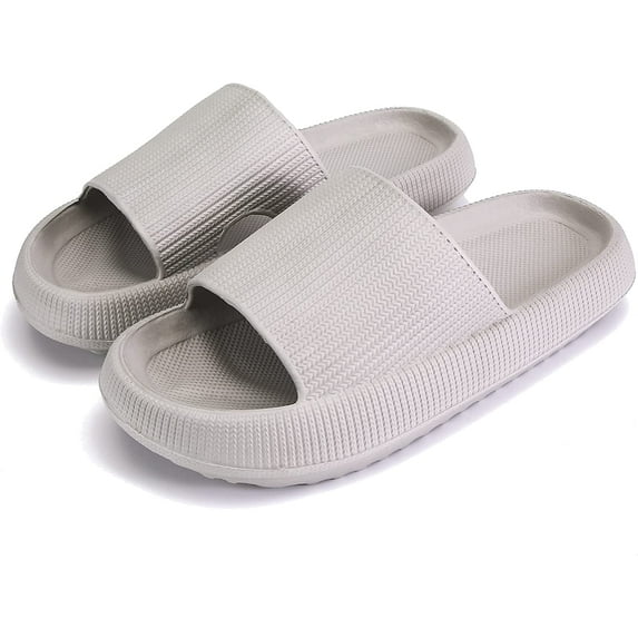 Cloud Slippers for Women and Men, Massage Shower Bathroom Non-Slip Quick Drying Open Toe Super Soft Comfy Thick Sole Home House Cloud Cushion Slide Sandals for Indoor & Outdoor Platform Shoes