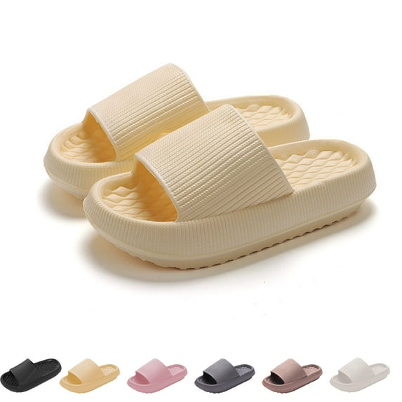 Cloud Slides for Women and Men Sandals, House Pillow Slippers Bathroom Super Soft Comfy Shower Slide Sandals for Indoor and Outdoor