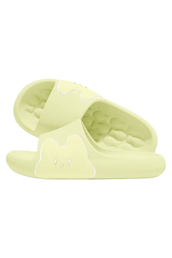 Cloud Slippers for Women and Men Cartoon Pattern Platform Soft Sole Home Indoor Slip on Slides Nonslip Bathroom Shower Shoes Green Size 6