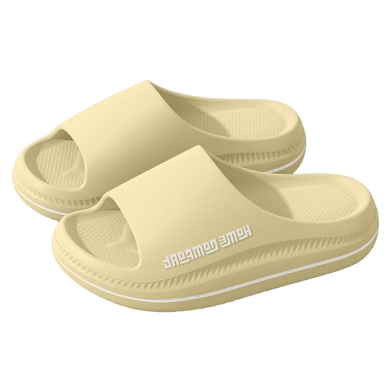 Cloud Slippers for Women and Men Comfortable Arch Support Cushioning Platform Athletic Sandals Trendy Summer Lightweight Slides Beige Size 6