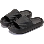 Cloud Slippers for Women and Men, Massage Shower Bathroom Non-Slip Open Toe Thick Soleblack - 38/39