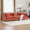 thumbnail image 1 of Cloud Sofa 4 Seats (Ottoman is not included), Modern Sectional Couch, for Living Room Bedroom and Apartment, Comfy Double Layer Upholstered Seat Cushion, Breathable Chenille Fabric, Beige,SW5014BG, 1 of 19