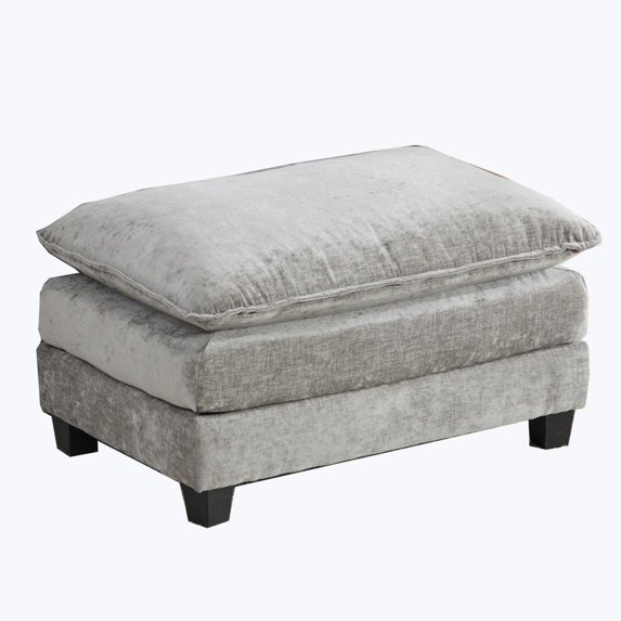 Cloud Sofa Single Seat (Ottoman is not included), Modern Sectional Couch, for Living Room Bedroom and Apartment, Comfy Double Layer Upholstered Seat Cushion, Breathable Chenille Fabric, Black,SW5041B