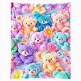 thumbnail image 1 of Cloud Soft 3D Plush Throw Blanket, 2027 New Cozy Teddy Bear Blanket, Teddy Pastel Floral Print Blanket, 1 of 6