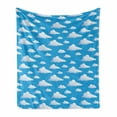 thumbnail image 1 of Cloud Soft Flannel Fleece Throw Blanket, Abstract Illustration of Calming Celestial Scene on a Sunny Day, Cozy Plush for Indoor and Outdoor Use, 70" x 90", Azure Blue Baby Blue, by Ambesonne, 1 of 6
