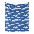 thumbnail image 1 of Cloud Soft Flannel Fleece Throw Blanket, Abstract Illustration of Modern Technique Computer Drawn Clouds, Cozy Plush for Indoor and Outdoor Use, 50" x 70", Cobalt Blue Baby Blue, by Ambesonne, 1 of 6