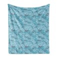 thumbnail image 1 of Cloud Soft Flannel Fleece Throw Blanket, Hand Drawn Sky View Interlacing Repetitive Cloud Pattern, Cozy Plush for Indoor and Outdoor Use, 60" x 80", Cadet Blue Pale Blue, by Ambesonne, 1 of 6