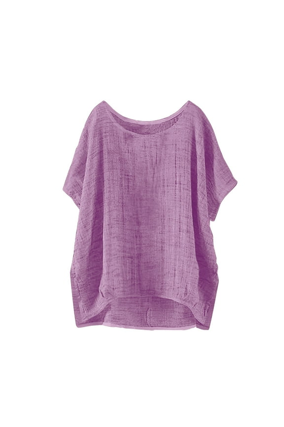 Cloud-Soft Plus Size T-Shirt, Women's Ultimate Comfort Top with Side Slits Loose Fit Short Sleeve for Relaxing