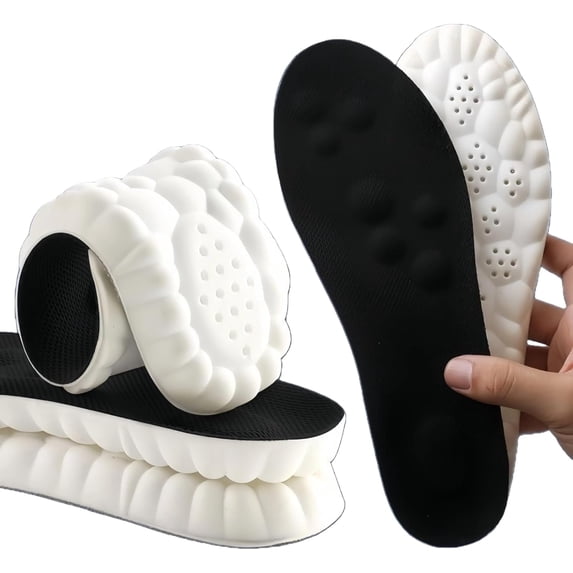 Cloud Sole Memory Foam Insoles with Arch Support – 4D Cloud Massage Shoe Insoles for Men & Women, Shock Absorbing Comfort for Walking & Standing. (Black, Women 9-11)