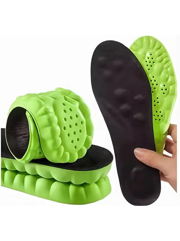 Cloud Sole Memory Foam Insoles with Arch Support – 4D Cloud Massage Shoe Insoles for Men & Women, Shock Absorbing Comfort for Walking & Standing. (Green, Women 9-11)
