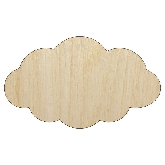 Cloud Solid Wood Shape Unfinished Piece Cutout Craft DIY Projects - 4.70 Inch Size - 1/4 Inch Thick