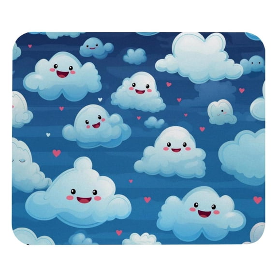 Cloud Square Mouse Pad, 8.3x9.8 Inch, Non-Slip Rubber Bottom, Printed Desk Mat for Office and Gaming
