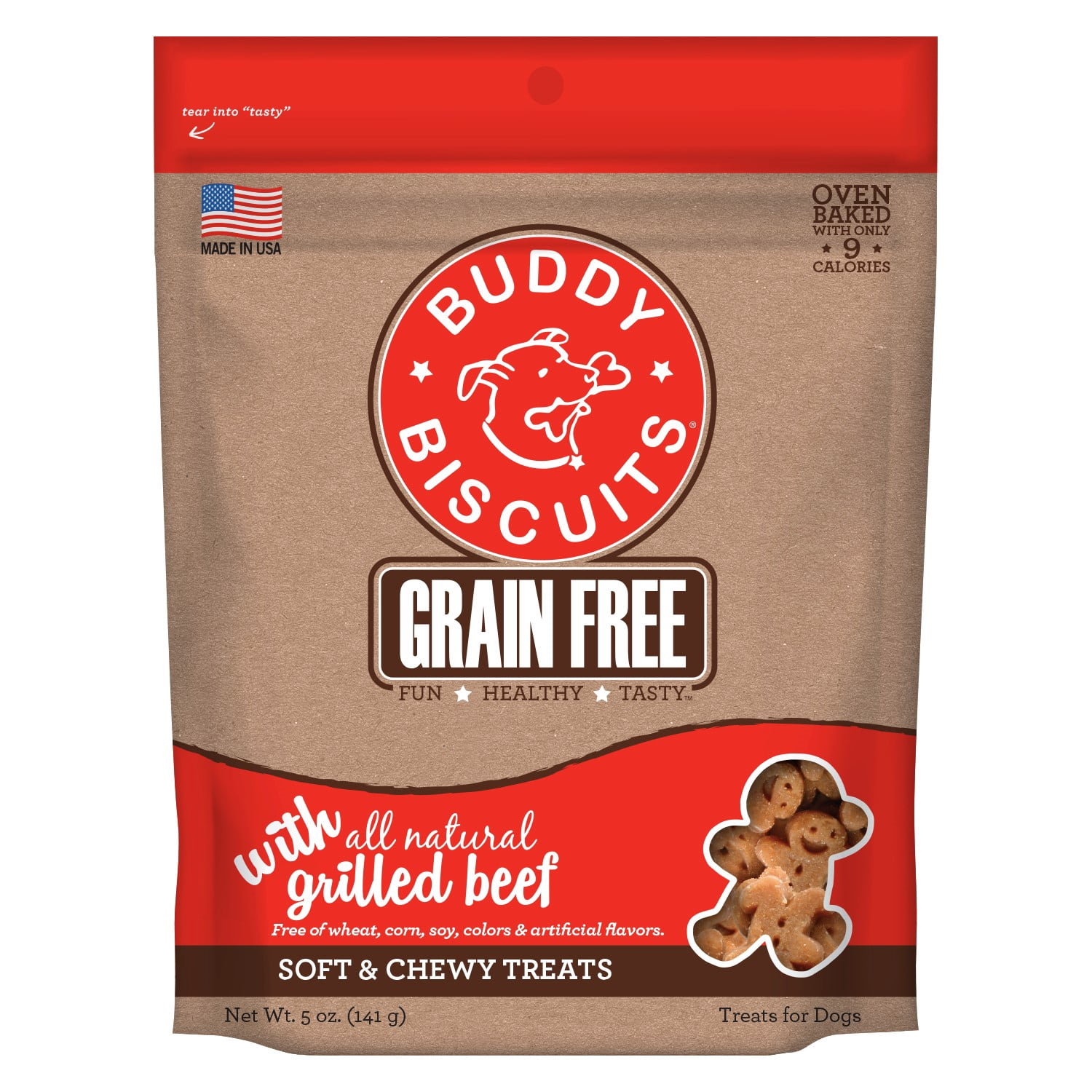 Image result for Cloud Star Buddy Biscuits Grain-Free Grilled Beef Dog Treats, 5 Oz ...